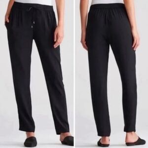 Eileen Fisher Silk Drawstring Zipper Ankle Pant- Size Medium